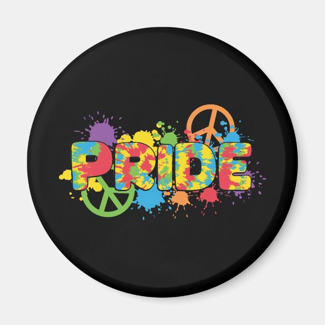 LGBTQ - Pride - Rainbow Colours Paint Splashes Magnet (Front)