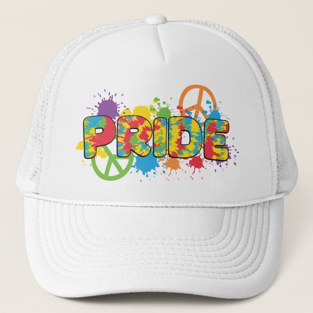LGBTQ - Pride - Rainbow Colours Paint Splashes Trucker Hat (Front)