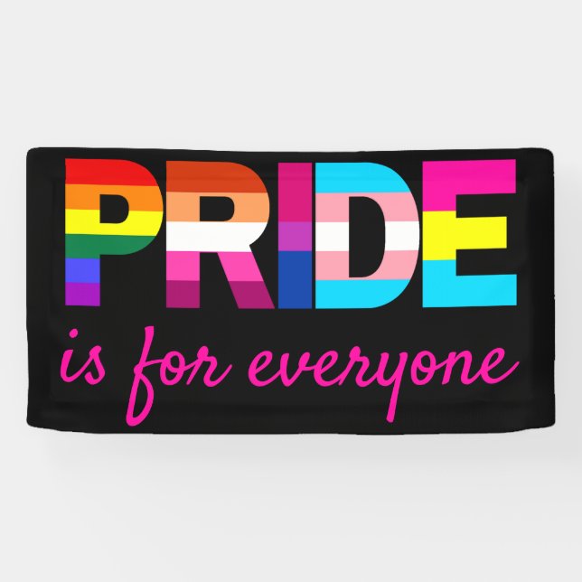 LGBTQ Pride Rainbow Colours Typography Banner (Horizontal)