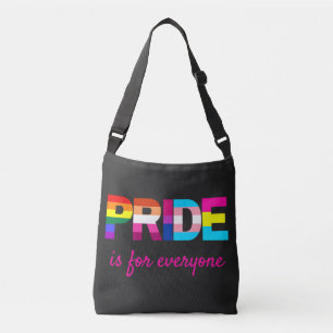 LGBTQ Pride Rainbow Colours Typography Crossbody Bag