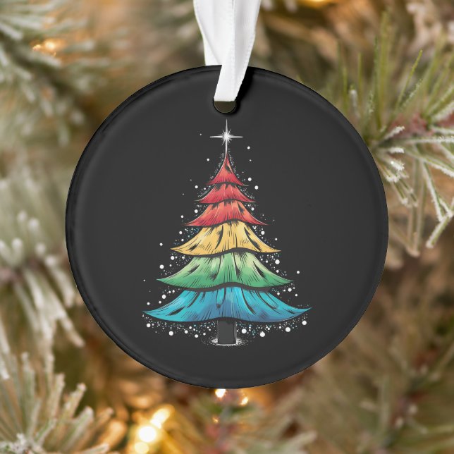 LGBTQ Pride Rainbow Flag Gay Christmas Tree Gifts Ornament (Tree)