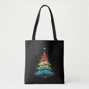 LGBTQ Pride Rainbow Flag Gay Christmas Tree Gifts Tote Bag