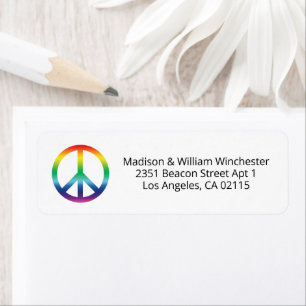 LGBTQ pride rainbow gradient peace symbol address
