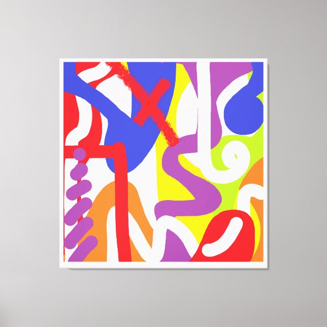 LGBTQ+ PRIDE RAINBOW inspired abstract / geometric Canvas Print (Front)