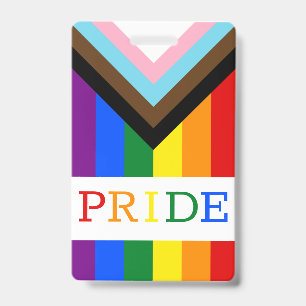 LGBTQ & Pride - Rainbow Progress Flag Badge ID Badge