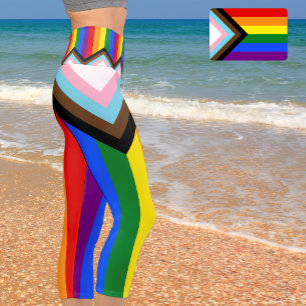 LGBTQ & Pride - Rainbow Progress Flag Capri Leggings