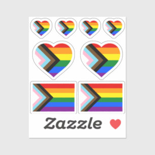 LGBTQ & Pride - Rainbow Progress Flag /Heart vinyl