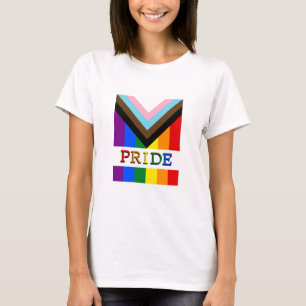 LGBTQ & Pride - Rainbow Progress Flag Lady fashion T-Shirt