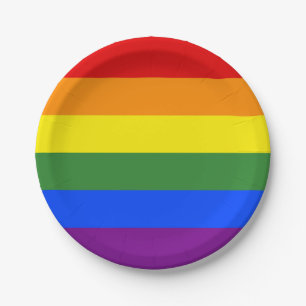 LGBTQ Pride Rainbow Stripes Paper Plate