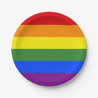 LGBTQ Pride Rainbow Stripes Paper Plate