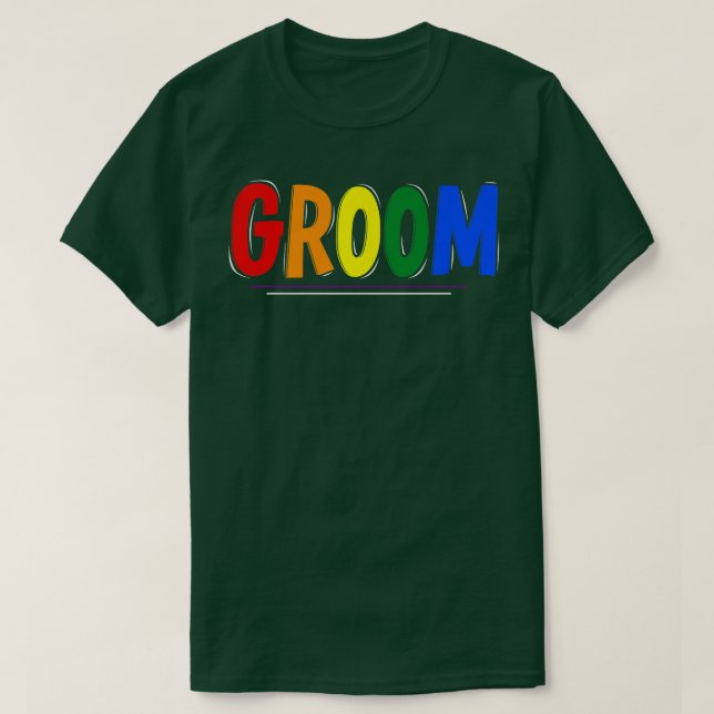LGBTQ Pride Wedding Groom  T-Shirt (Design Front)