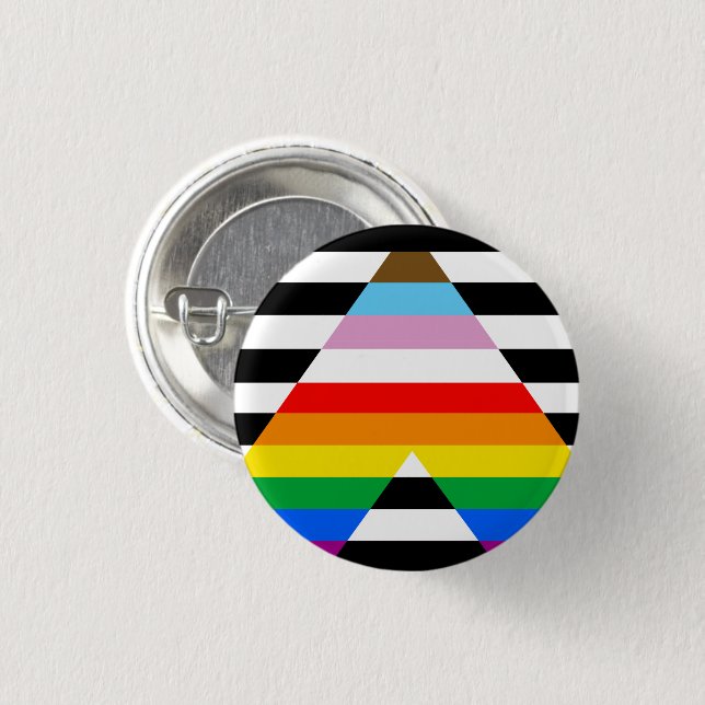 LGBTQ Progress Ally Pride Flag 3 Cm Round Badge (Front & Back)