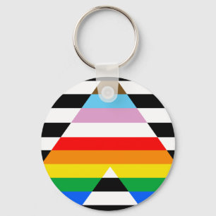 LGBTQ Progress Ally Pride Flag Key Ring