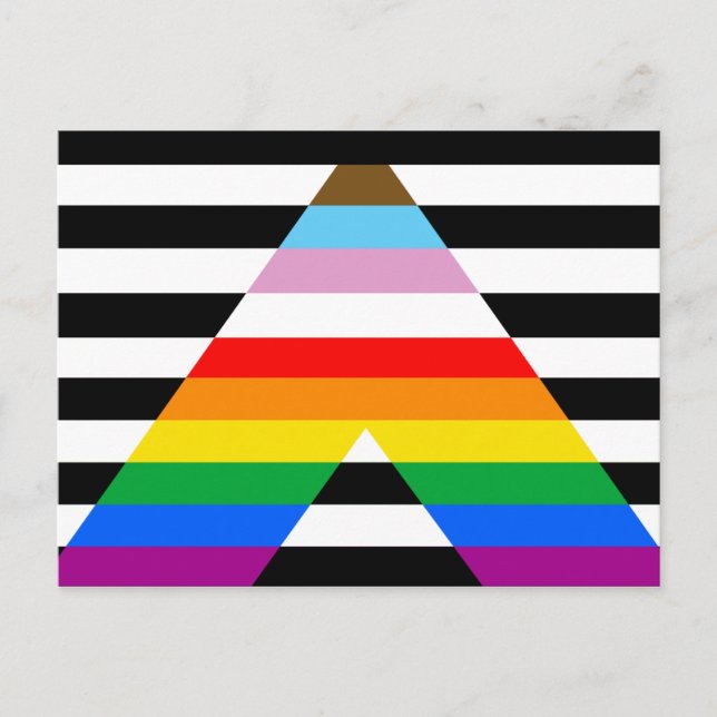 LGBTQ Progress Ally Pride Flag Postcard (Front)
