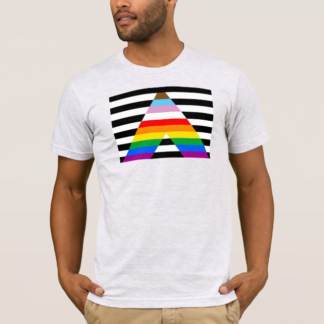 LGBTQ Progress Ally Pride Flag T-Shirt (Front)