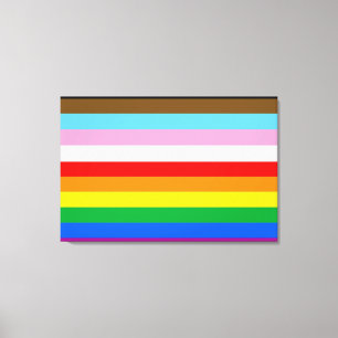 LGBTQ+ Progress Flag Stripes Canvas Print