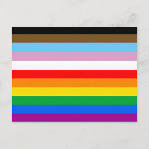 LGBTQ+ Progress Flag Stripes Postcard