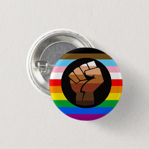 LGBTQ+ Progress POC Pride Flag 3 Cm Round Badge