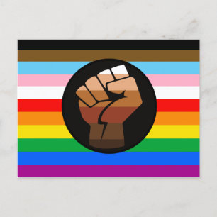 LGBTQ+ Progress POC Pride Flag Postcard