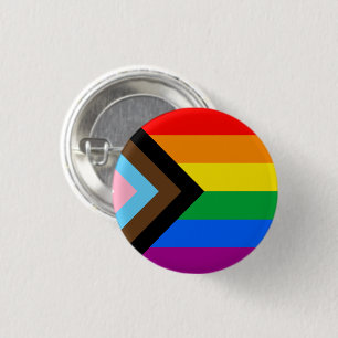 LGBTQ+ Progress Pride Flag 3 Cm Round Badge