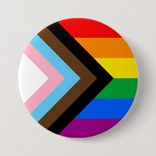 LGBTQ+ Progress Pride Flag 7.5 Cm Round Badge