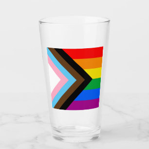 LGBTQ+ Progress Pride Flag Glass