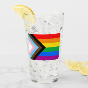 LGBTQ+ Progress Pride Flag Glass