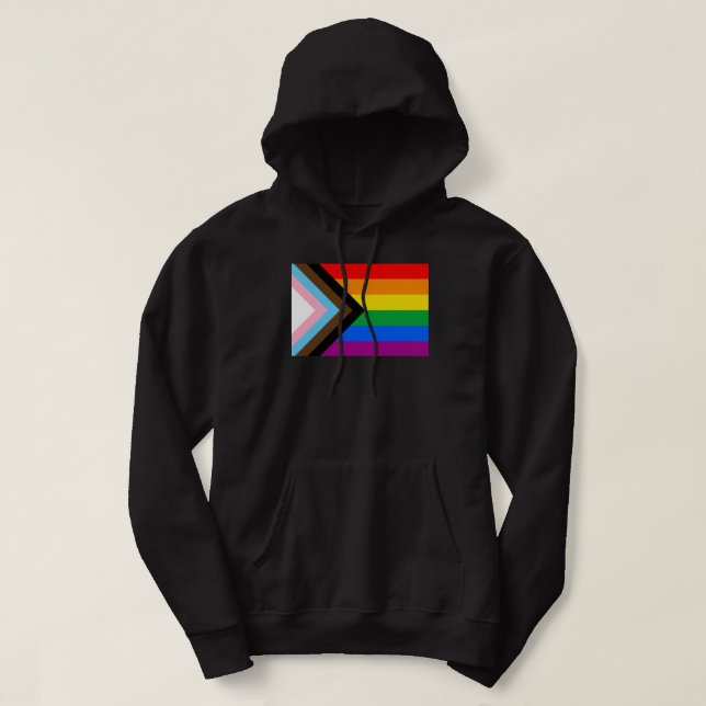 LGBTQ+ Progress Pride Flag Hoodie (Design Front)