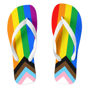 LGBTQ+ Progress Pride Flag Jandals