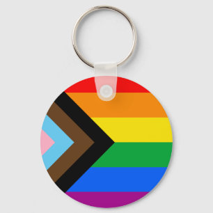 LGBTQ+ Progress Pride Flag Key Ring