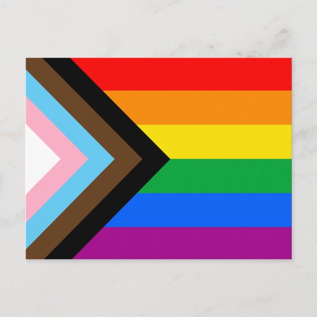 LGBTQ+ Progress Pride Flag Postcard (Front)