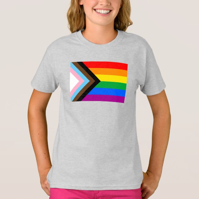 LGBTQ+ Progress Pride Flag T-Shirt (Front)