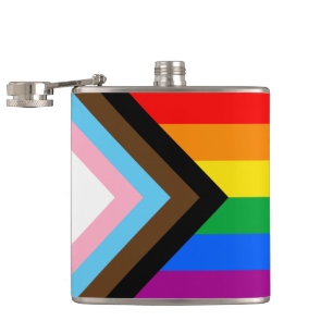 LGBTQ+ Progress Pride Hip Flask