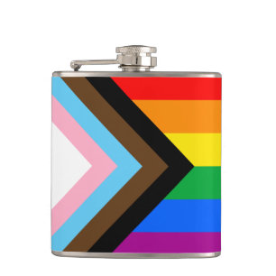 LGBTQ+ Progress Pride Hip Flask