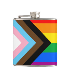 LGBTQ+ Progress Pride Hip Flask