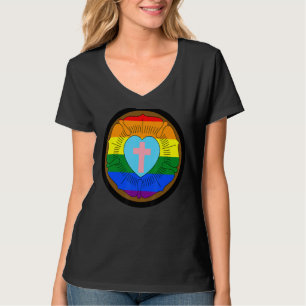 Lgbtq Progress Pride Lutheran Rose Gay Transgender T-Shirt