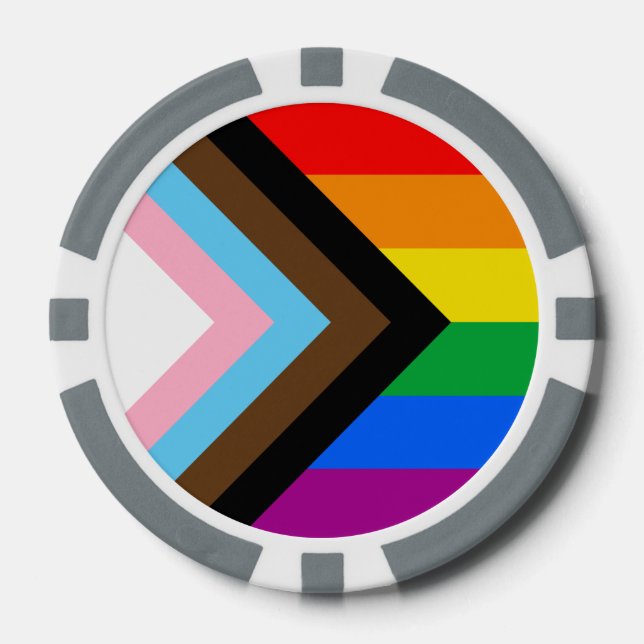 LGBTQ+ Progress Pride Poker Chips (Front)