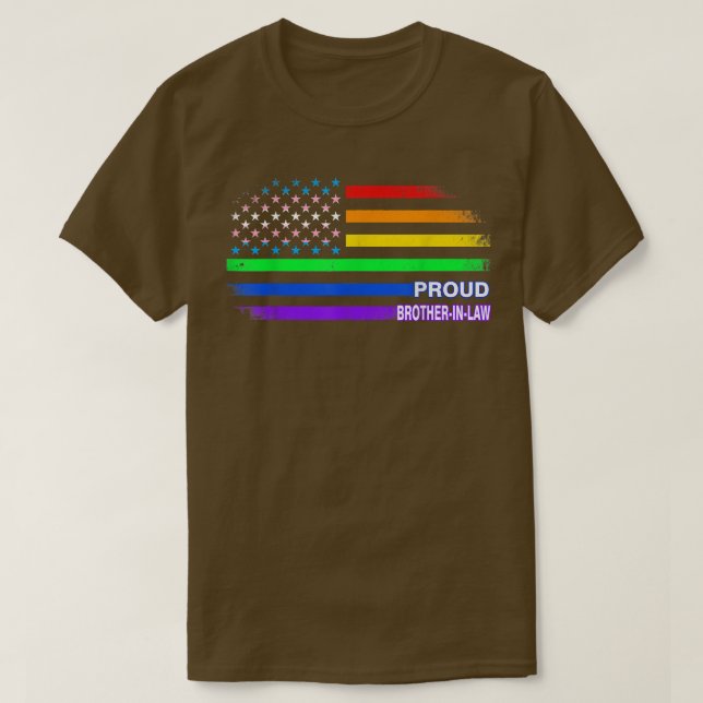 LGBTQ Proud Brother-in-law Gay Pride LGBT Ally Rai T-Shirt (Design Front)