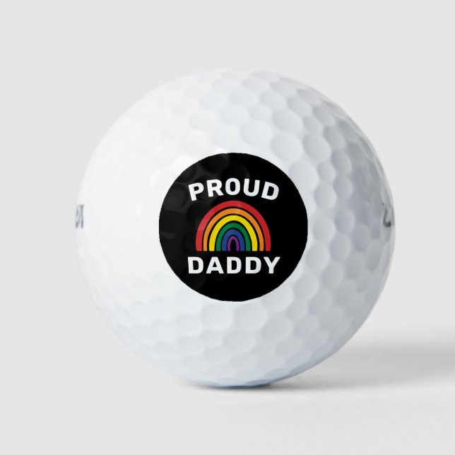LGBTQ Proud Daddy Gay Pride Rainbow Father's Day Golf Balls (Front)