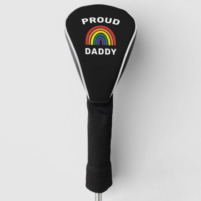 LGBTQ Proud Daddy Gay Pride Rainbow Father's Day Golf Head Cover (Front)