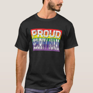 LGBTQ Proud Security Guard Gay Pride Rainbow T Shi T-Shirt