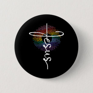 Lgbtq Queer Lesbian Gay Pride Jesus Christian Reli 6 Cm Round Badge
