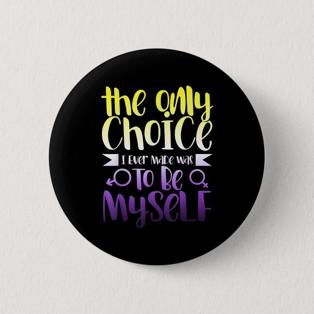 LGBTQ Queer Nonbinary  Androgynous Non Binary 6 Cm Round Badge (Front)