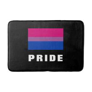 LGBTQ Rainbow Bisexual Pride Flag Custom Text Bath Mat