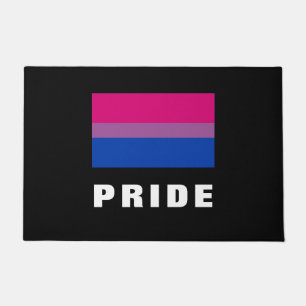 LGBTQ Rainbow Bisexual Pride Flag Custom Text Doormat