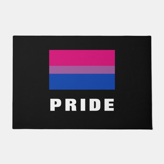 LGBTQ Rainbow Bisexual Pride Flag Custom Text Doormat (Front)