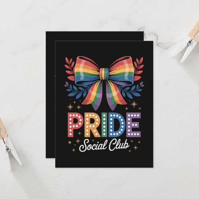 LGBTQ Rainbow Bow Invitation (Front/Back In Situ)