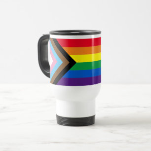 Lgbtq rainbow diversity inclusive gay pride flag travel mug