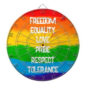 LGBTQ+ Rainbow Flag Dart Board   Pride Party Game 