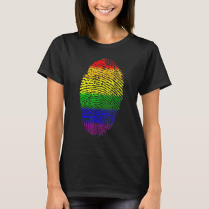 Lgbtq Rainbow Flag Fingerprint Gay Pride Month Lgb T-Shirt